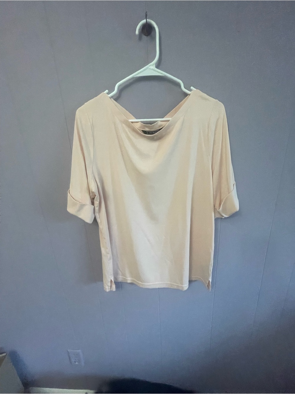 Ralph Lauren Light pink Draped Short-Sleeve Top